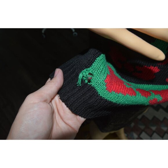 Vintage 90s Peddler Street Red Bow Holiday Crew Neck Sweater Women Size M Winter - Picture 7 of 10